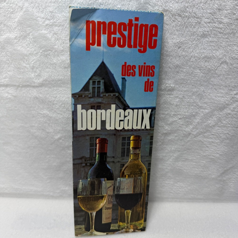 Vintage Prestige des Vins de Bordeaux Map Guide French Wine Region Brochure